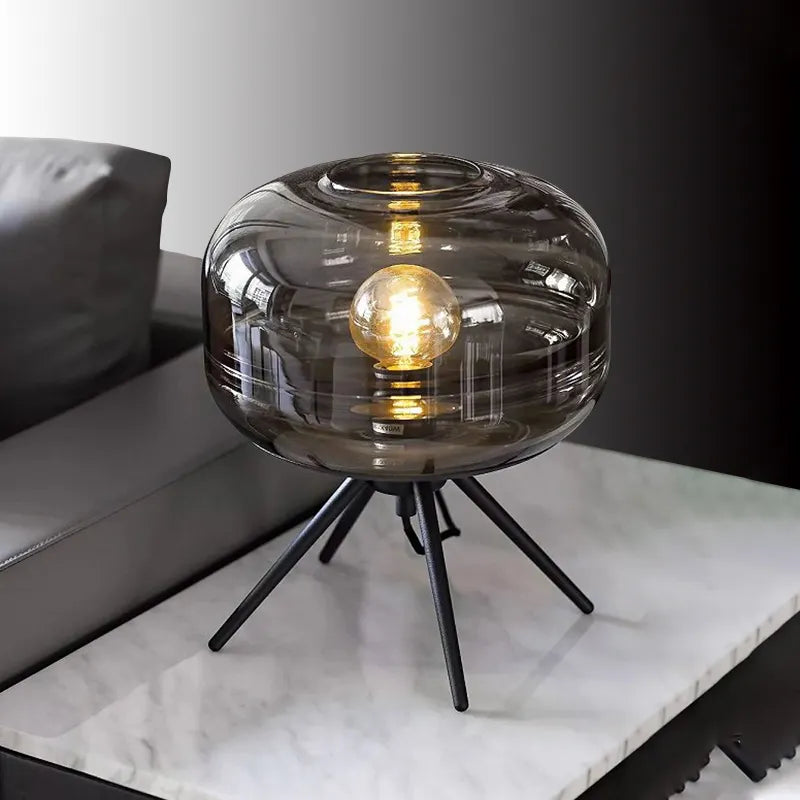 Stella Tripod - Modern table lamp with glass shade