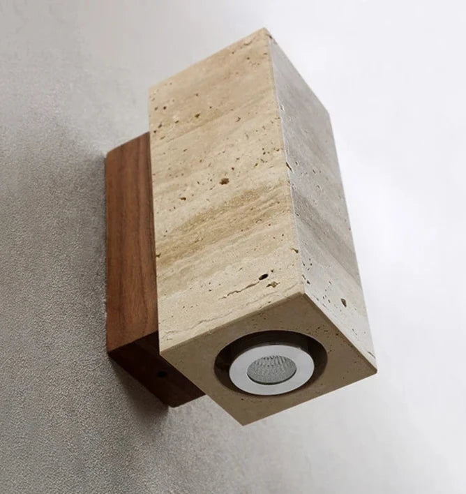 Lunara Wabi-Sabi Wandlampe im Stein-Marmor-Stil