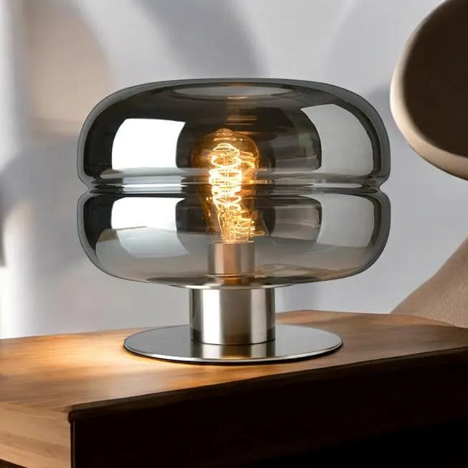 Vetrano - Elegant smoked glass table lamp