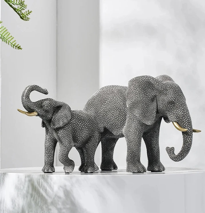 Elephunk Abstrakte Designer Elefanten-Statuen (2er-Set)