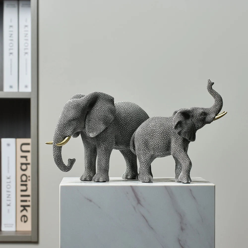 Elephunk Abstrakte Designer Elefanten-Statuen (2er-Set)