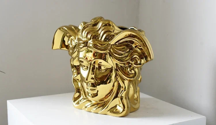 Medusa Goldene Keramikvase